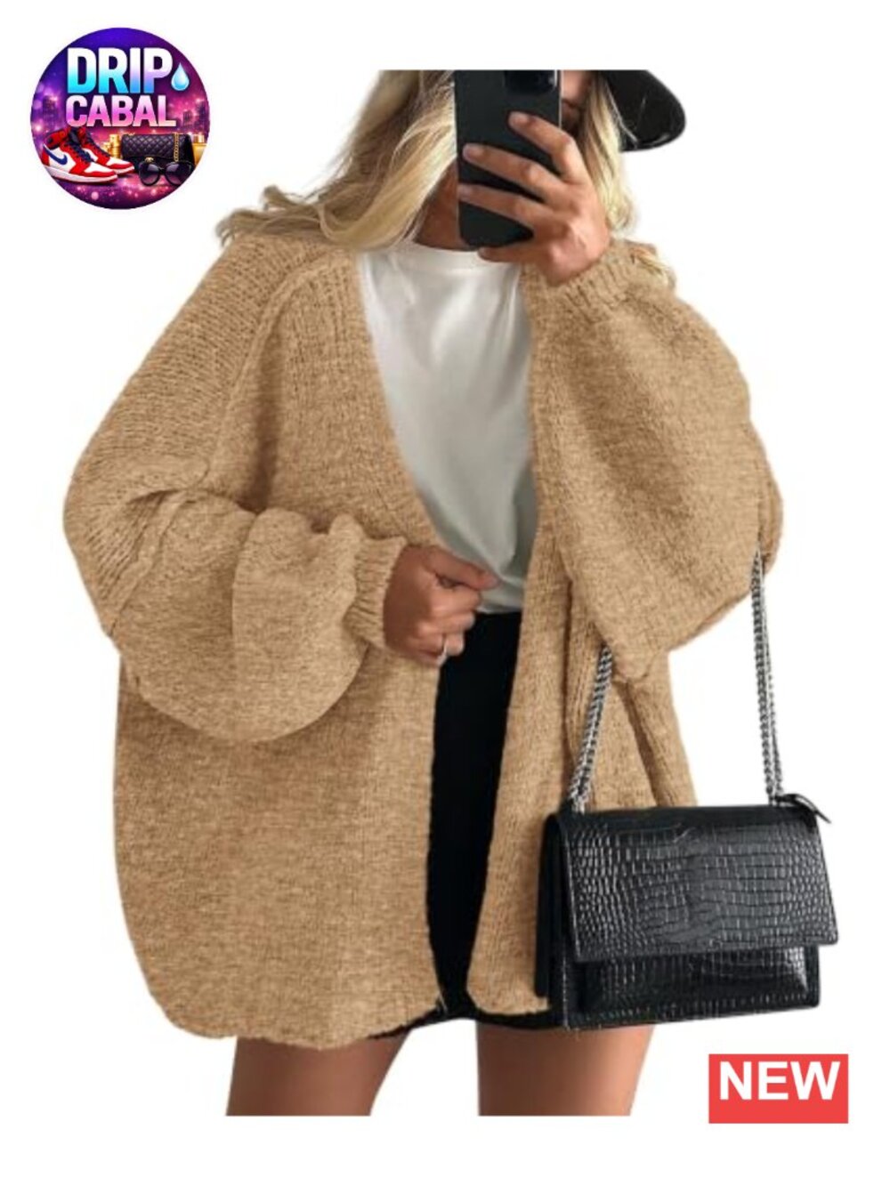 Oversized Open Front Cardigan Long Sleeve Knit Sweater